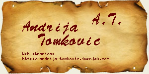Andrija Tomković vizit kartica